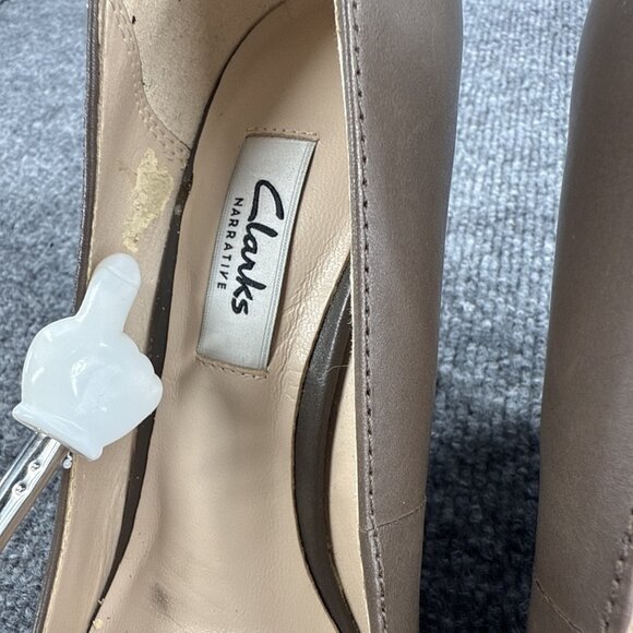 Clarks Raven Rise Brown Leather Wedge Heels - Picture 3 of 14